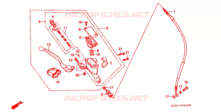MAITRE CYLINDRE DE FREIN AVANT Honda MOTO 80 CR 1995  CR80RS