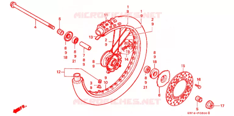 ROUE AVANT Honda MOTO 80 CR 1996  CR80RT