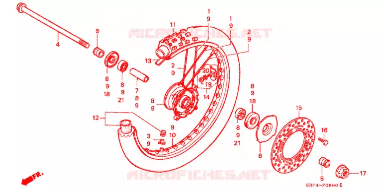 ROUE AVANT Honda MOTO 80 CR 1998  CR80RW