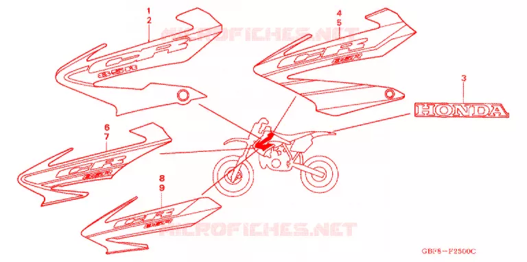 AUTOCOLLANTS Honda MOTO 85 CR 2006  CR85R6