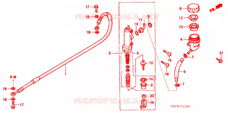 MAITRE-CYLINDRE DE FREIN ARRIERE Honda MOTO 85 CR 2006  CR85R6