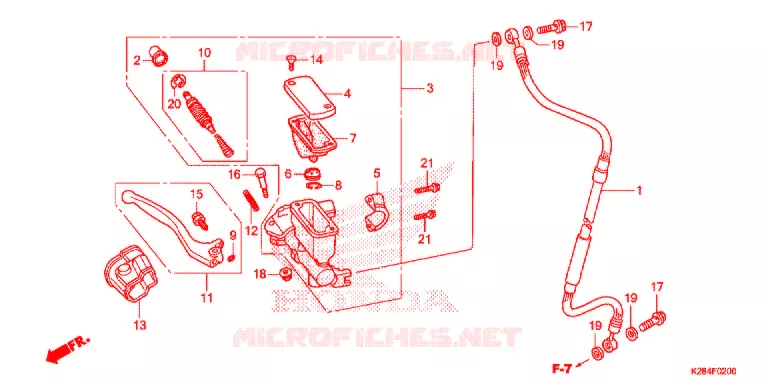 MAITRE CYLINDRE DE FREIN AVANT Honda MOTO 125 CRF 2015  CRF125FBF