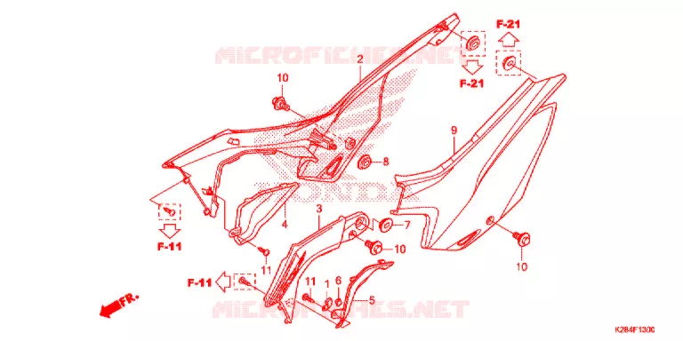 COUVERCLES LATERAUX Honda MOTO 125 CRF 2016  CRF125FBG
