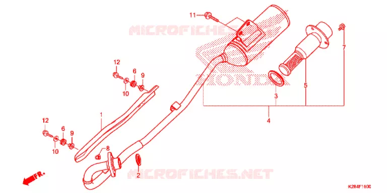 SILENCIEUX D'ECHAPPEMENT Honda MOTO 125 CRF 2015  CRF125FF
