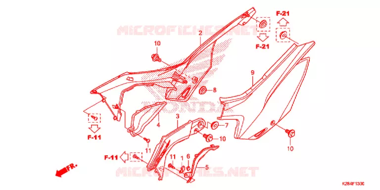 COUVERCLES LATERAUX Honda MOTO 125 CRF 2016  CRF125FG
