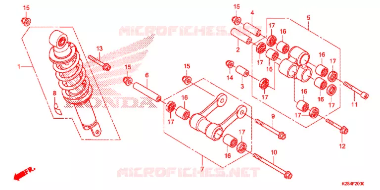 AMORTISSEUR ARRIERE Honda MOTO 125 CRF 2017  CRF125FH