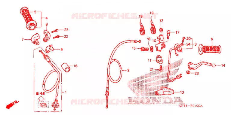 COMMODO - LEVIER - CABLE ('03-'05) Honda MOTO 150 CRF 2004  CRF150F4