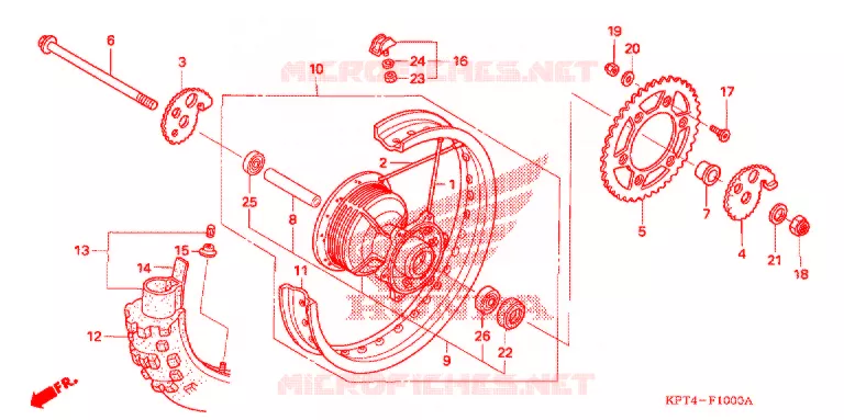ROUE ARRIERE Honda MOTO 150 CRF 2006  CRF150F6