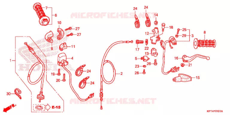 COMMODO - LEVIER - CABLE ('06-'11) Honda MOTO 150 CRF 2008  CRF150F8