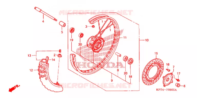 ROUE AVANT Honda MOTO 150 CRF 2008  CRF150F8