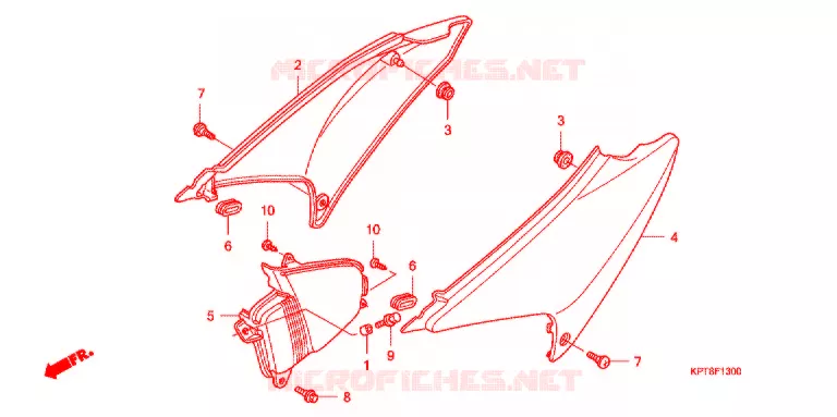 COUVERCLES LATERAUX Honda MOTO 150 CRF 2010  CRF150F9