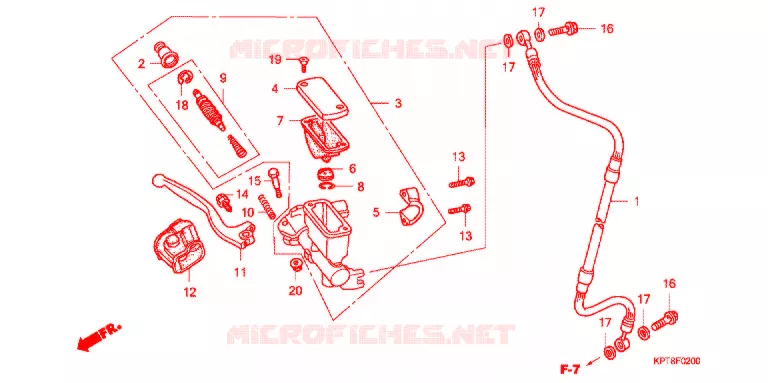 MAITRE CYLINDRE DE FREIN AVANT Honda MOTO 150 CRF 2010  CRF150F9
