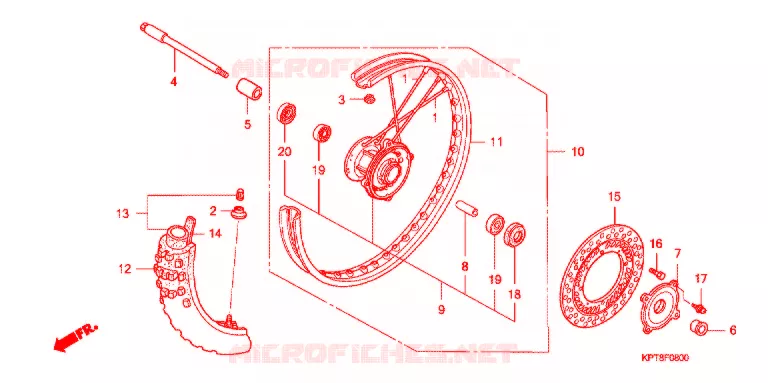 ROUE AVANT Honda MOTO 150 CRF 2012  CRF150FC