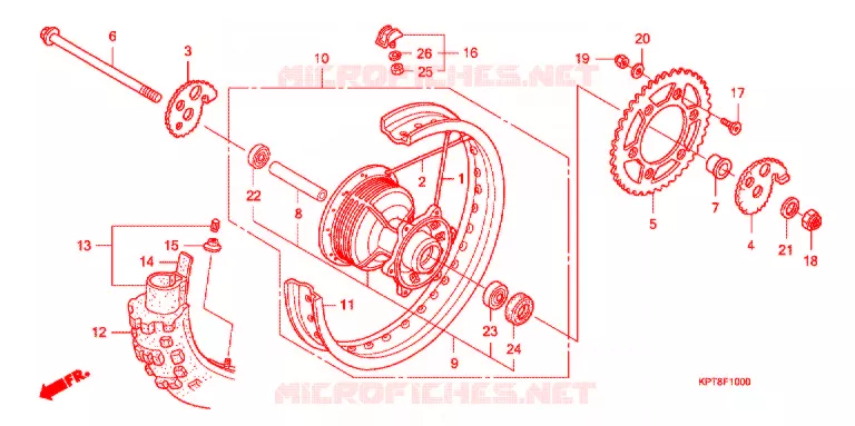 ROUE ARRIERE Honda MOTO 150 CRF 2014  CRF150FE