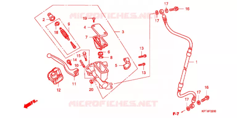 MAITRE CYLINDRE DE FREIN AVANT Honda MOTO 150 CRF 2016  CRF150FF
