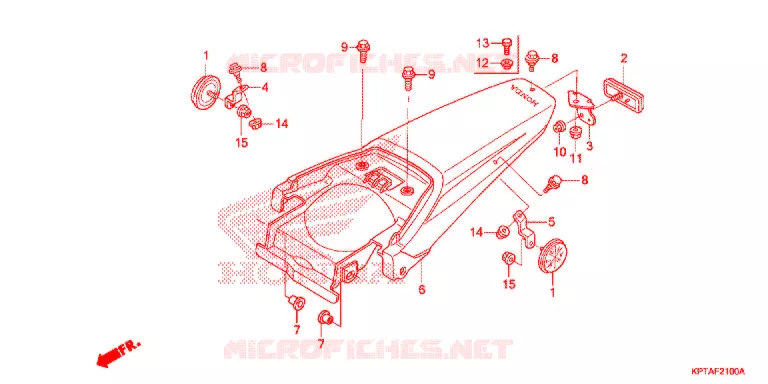 GARDE-BOUE ARRIERE Honda MOTO 150 CRF 2016  CRF150FG