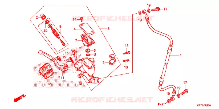 MAITRE CYLINDRE DE FREIN AVANT Honda MOTO 150 CRF 2016  CRF150FG