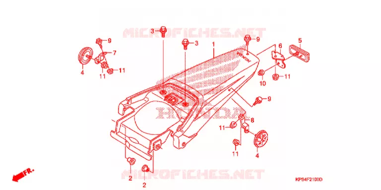 GARDE-BOUE ARRIERE Honda MOTO 230 CRF 2003  CRF230F3