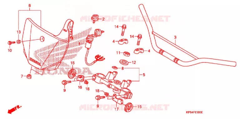 GUIDON - TE DE FOURCHE Honda MOTO 230 CRF 2003  CRF230F3