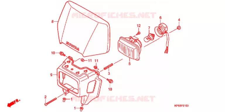 PHARE (CRF230F7/8/9/B/C/D/E) Honda MOTO 230 CRF 2007  CRF230F7