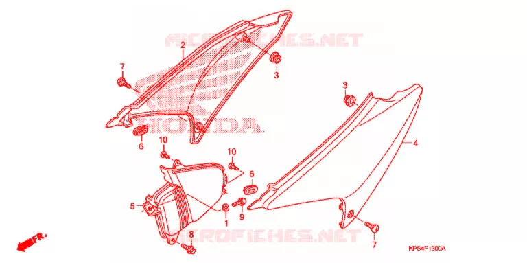 COUVERCLES LATERAUX Honda MOTO 230 CRF 2008  CRF230F8
