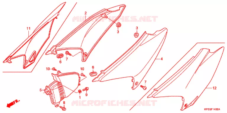 COUVERCLES LATERAUX Honda MOTO 230 CRF 2010  CRF230F8