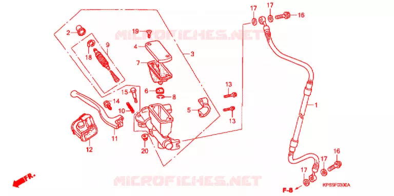 MAITRE CYLINDRE DE FREIN AVANT Honda MOTO 230 CRF 2008  CRF230F8