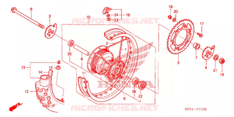 ROUE ARRIERE Honda MOTO 230 CRF 2009  CRF230F9