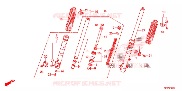 FOURCHE Honda MOTO 230 CRF 2012  CRF230FC