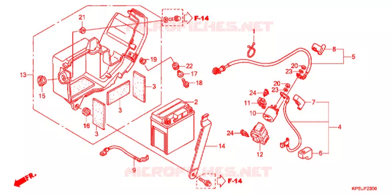 BATTERIE (CRF230FC/D/E) Honda MOTO 230 CRF 2012  CRF230FC