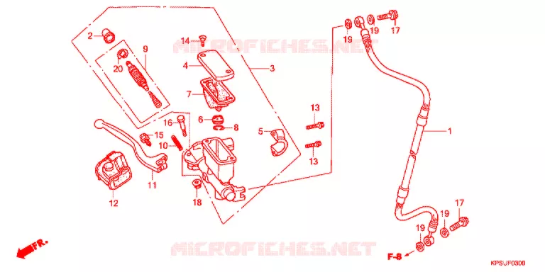 MAITRE CYLINDRE DE FREIN AVANT Honda MOTO 230 CRF 2012  CRF230FC