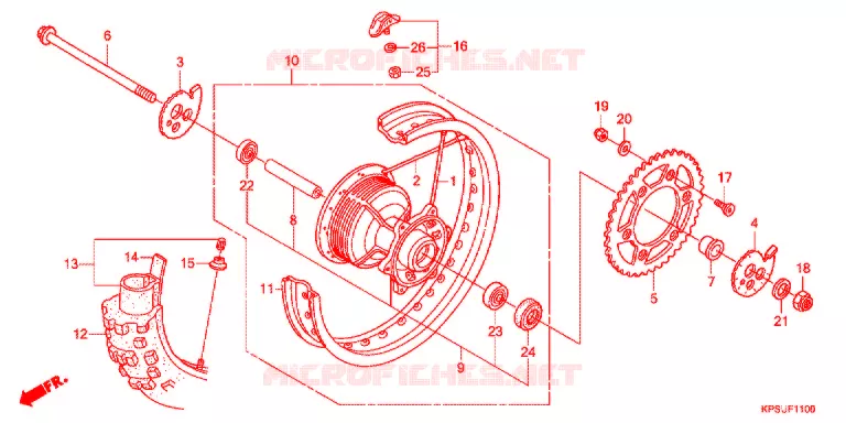 ROUE ARRIERE Honda MOTO 230 CRF 2014  CRF230FE