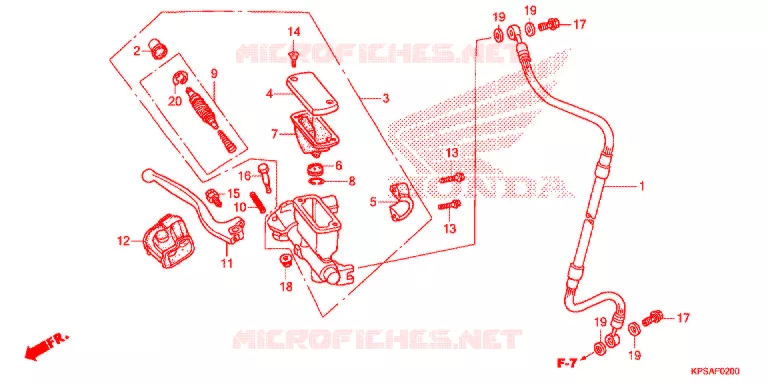 MAITRE CYLINDRE DE FREIN AVANT Honda MOTO 230 CRF 2015  CRF230FF
