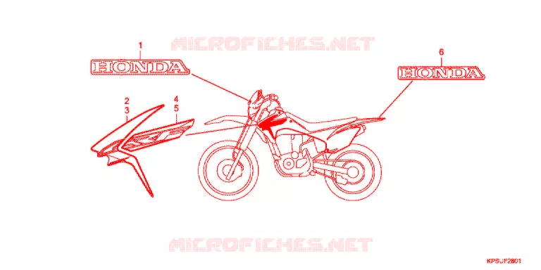 AUTOCOLLANTS (CRF230FF) Honda MOTO 230 CRF 2017  CRF230FF