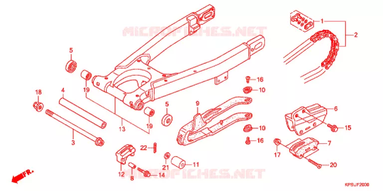 BRAS OSCILLANT - CHAINE Honda MOTO 230 CRF 2018  CRF230FF