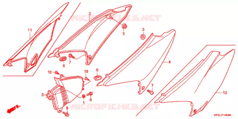 COUVERCLES LATERAUX Honda MOTO 230 CRF 2016  CRF230FF