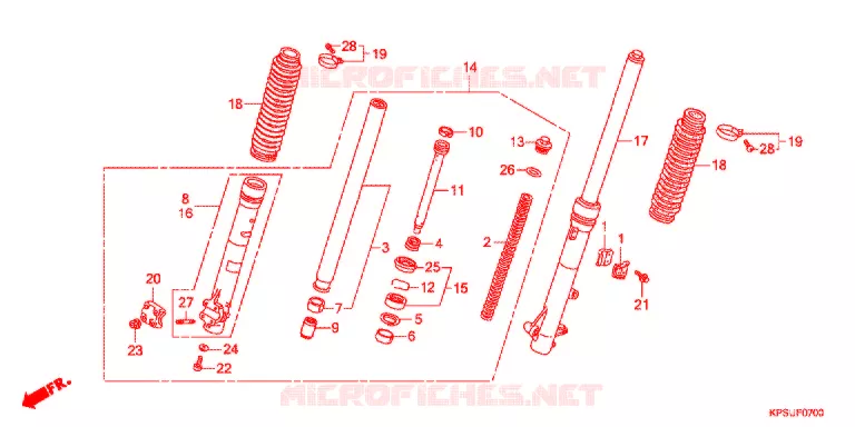 FOURCHE Honda MOTO 230 CRF 2015  CRF230FF