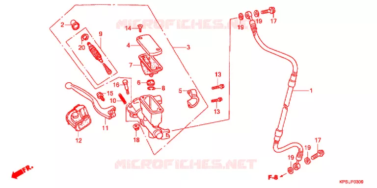 MAITRE CYLINDRE DE FREIN AVANT Honda MOTO 230 CRF 2017  CRF230FF