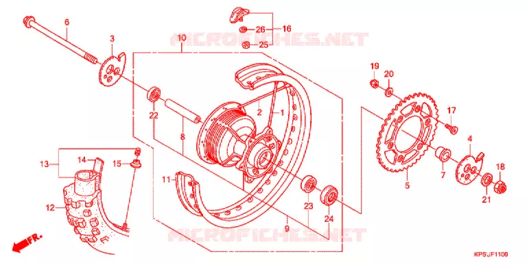 ROUE ARRIERE Honda MOTO 230 CRF 2018  CRF230FF