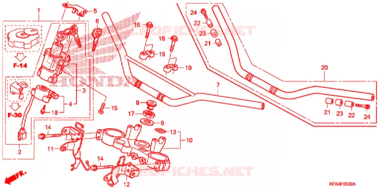 GUIDON - TE DE FOURCHE Honda MOTO 230 CRF 2008  CRF230L8