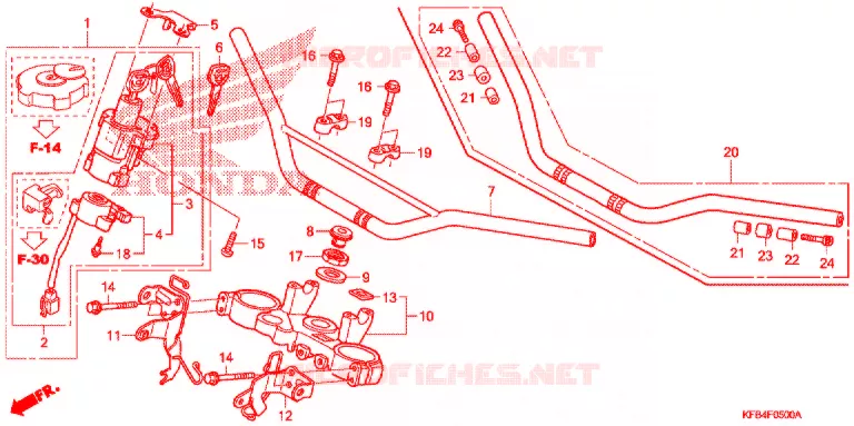 GUIDON - TE DE FOURCHE Honda MOTO 230 CRF 2008  CRF230L8
