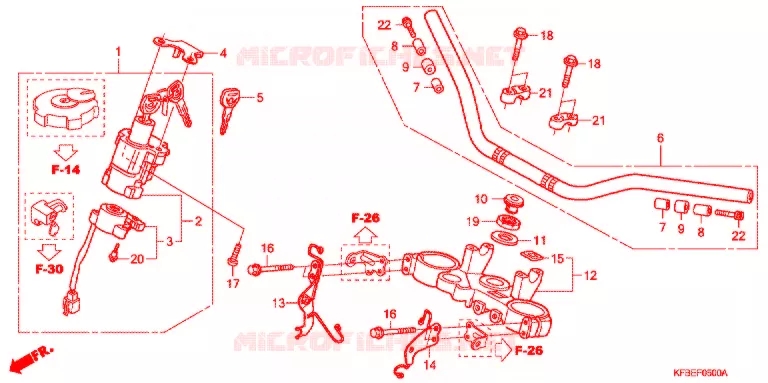 GUIDON - TE DE FOURCHE Honda MOTO 230 CRF 2008  CRF230L8