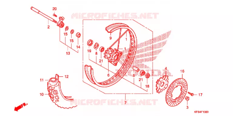 ROUE AVANT (CRF230L) Honda MOTO 230 CRF 2009  CRF230L9