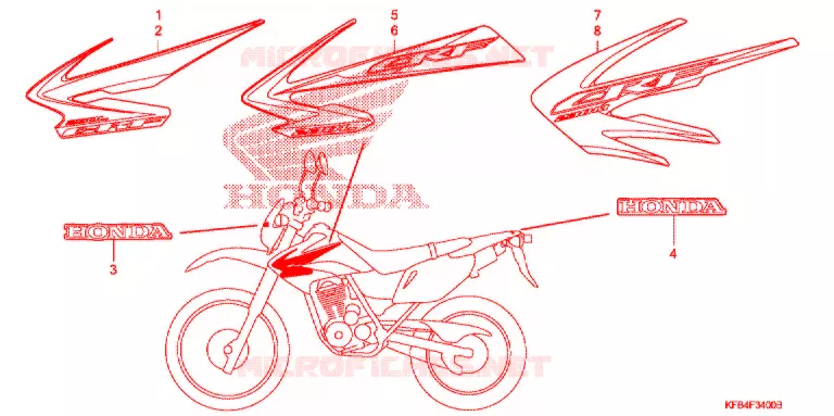 AUTOCOLLANTS Honda MOTO 230 CRF 2009  CRF230M9
