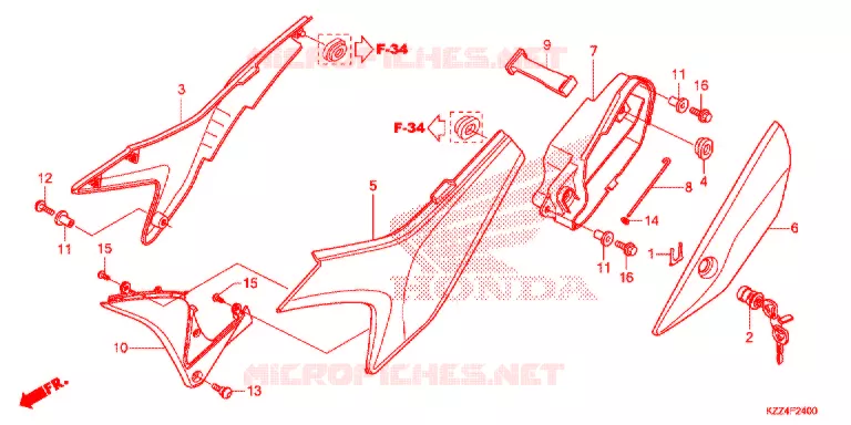 COUVERCLES LATERAUX Honda MOTO 250 CRF 2013  CRF250LD