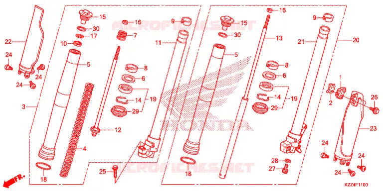 FOURCHE Honda MOTO 250 CRF 2014  CRF250LE