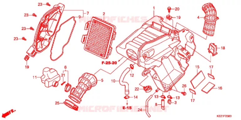 FILTRE A AIR Honda MOTO 250 CRF 2015  CRF250LF