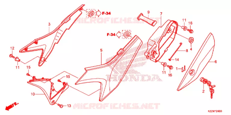 COUVERCLES LATERAUX Honda MOTO 250 CRF 2016  CRF250LG