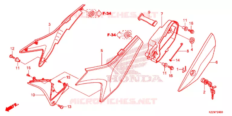 COUVERCLES LATERAUX Honda MOTO 250 CRF 2017  CRF250LG