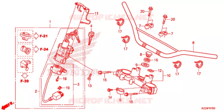 GUIDON - TE DE FOURCHE Honda MOTO 250 CRF 2016  CRF250LG